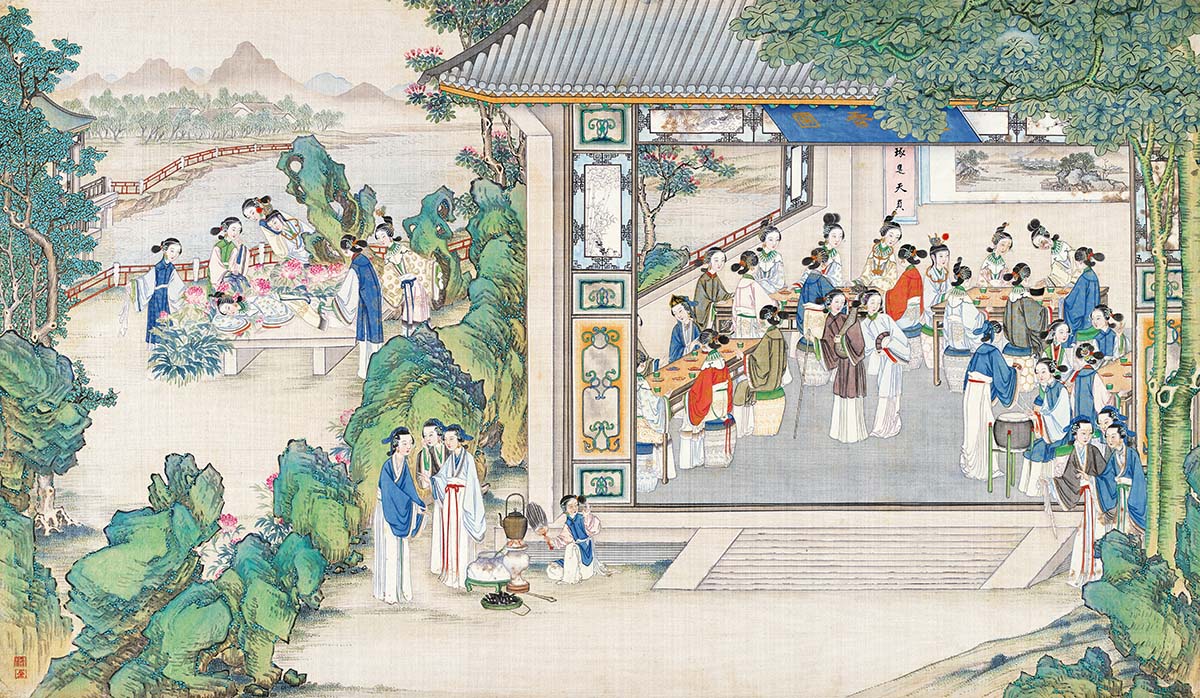 清 孙温 红楼梦图册198 仕女图国画人物高清图下载