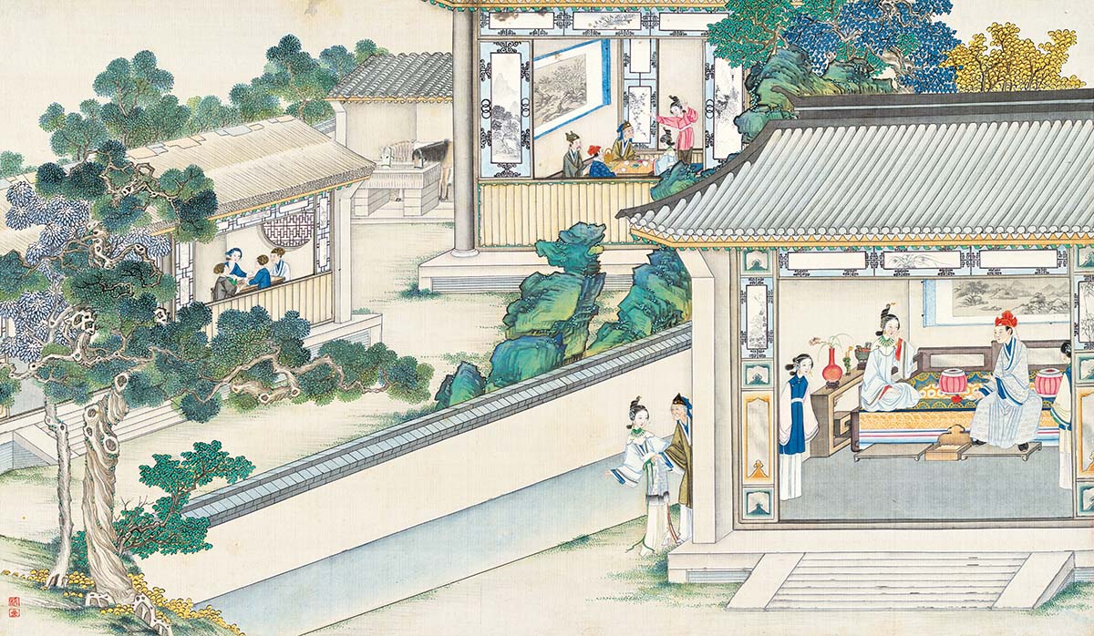 清 孙温 红楼梦图册202 仕女图国画人物高清图下载