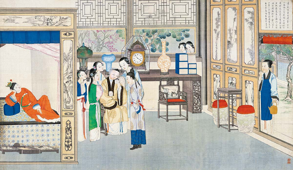 清 孙温 红楼梦图册203 仕女图国画人物高清图下载