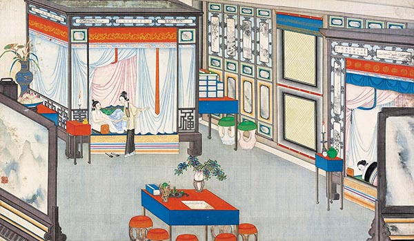 清 孙温 红楼梦图册66 仕女图高清图下载