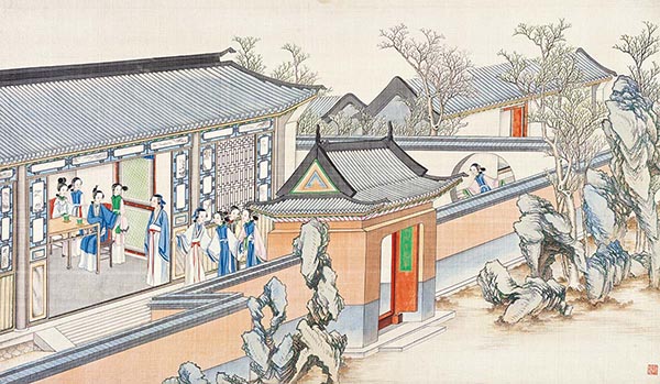 清 孙温 红楼梦图册70 仕女图高清图下载