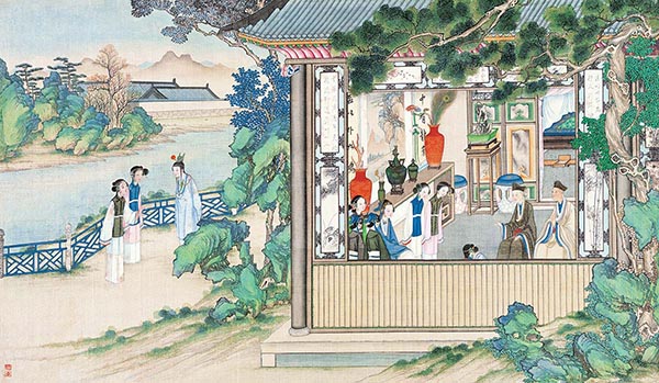 清 孙温 红楼梦图册73 仕女图高清图下载