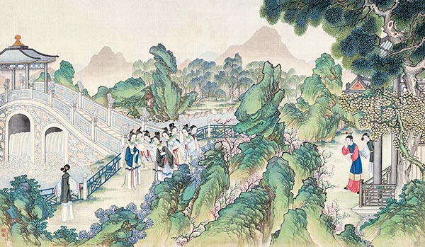 清 孙温 红楼梦图册82 仕女图国画人物故事情节