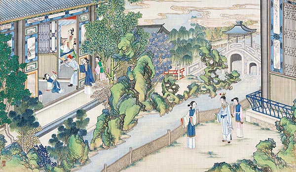 清 孙温 红楼梦图册83 仕女图国画人物故事情节