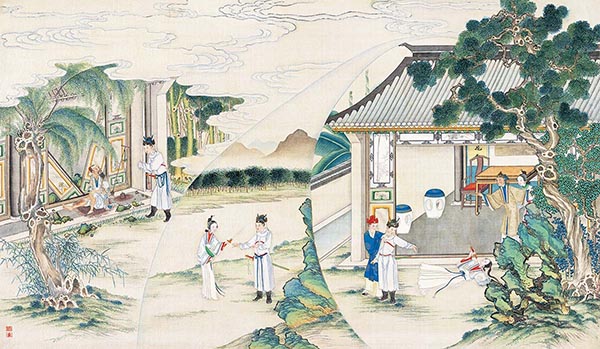 清 孙温 红楼梦图册86 仕女图国画人物高清图下载