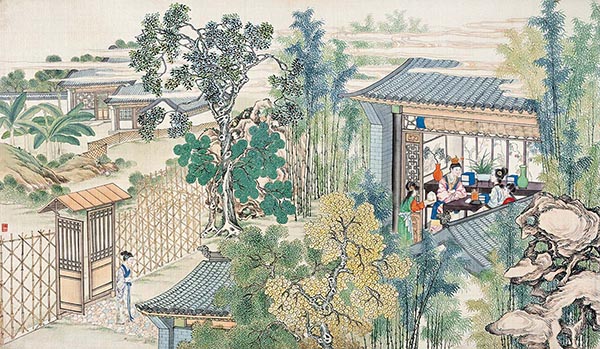 清 孙温 红楼梦图册88 仕女图国画人物高清图下载