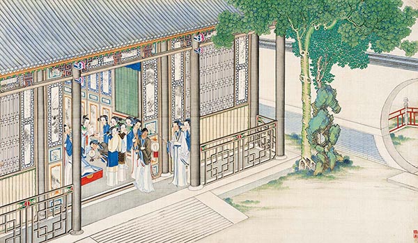 清 孙温 红楼梦图册89 仕女图国画人物高清图下载