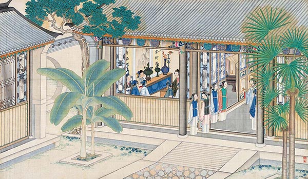 清 孙温 红楼梦图册90 仕女图国画人物高清图下载