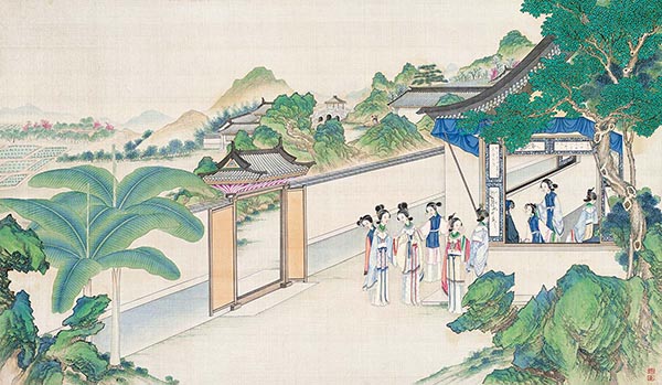 清 孙温 红楼梦图册91 仕女图国画人物高清图下载