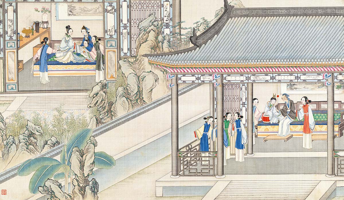 清 孙温 红楼梦图册93 仕女图国画人物高清图下载