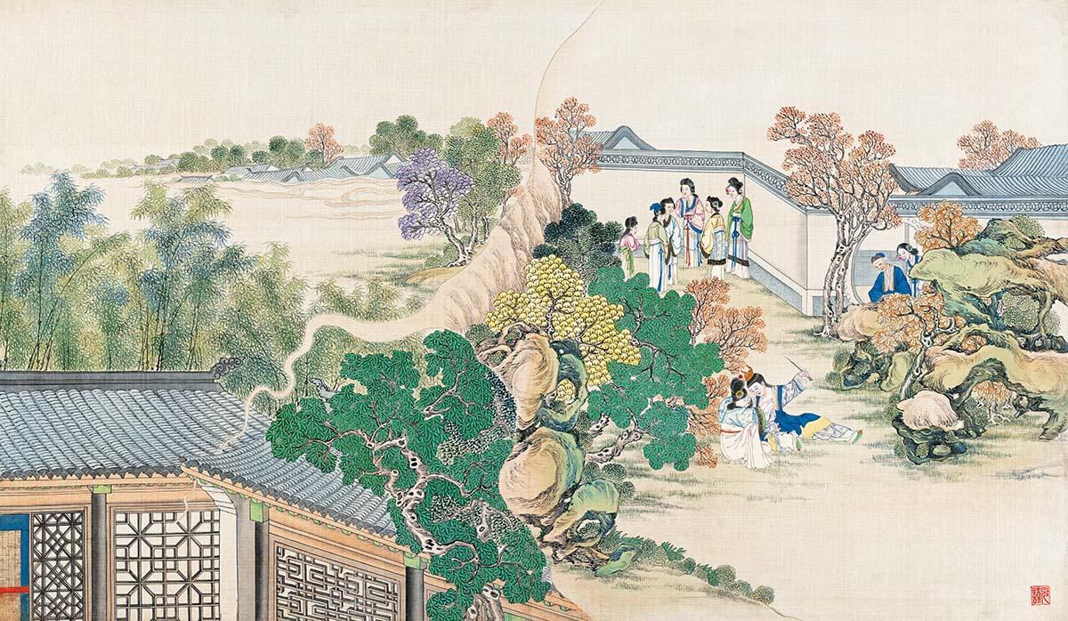 清 孙温 红楼梦图册 仕女图国画人物高清图下载